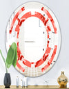 Coral Flowers Of Bird Of Paradise - Modern Round or Oval Wall Mirror - Space
