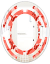 Coral Flowers Of Bird Of Paradise - Modern Round or Oval Wall Mirror - Space