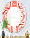 Coral Flowers Of Bird Of Paradise - Modern Round or Oval Wall Mirror - Wave