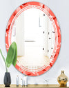Coral Flowers Of Bird Of Paradise - Modern Round or Oval Wall Mirror - Triple C