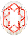 Coral Flowers Of Bird Of Paradise - Modern Round or Oval Wall Mirror - Hexagon Star