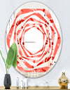 Coral Flowers Of Bird Of Paradise - Modern Round or Oval Wall Mirror - Whirl