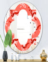 Coral Flowers Of Bird Of Paradise - Modern Round or Oval Wall Mirror - Quatrefoil