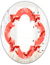 Coral Flowers Of Bird Of Paradise - Modern Round or Oval Wall Mirror - Quatrefoil