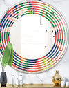 Retro Tropical Leaves I - Modern Round or Oval Wall Mirror - Wave