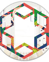 Retro Tropical Leaves I - Modern Round or Oval Wall Mirror - Hexagon Star