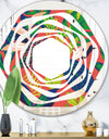 Retro Tropical Leaves I - Modern Round or Oval Wall Mirror - Whirl