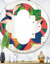 Retro Tropical Leaves I - Modern Round or Oval Wall Mirror - Quatrefoil