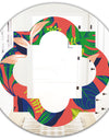 Retro Tropical Leaves I - Modern Round or Oval Wall Mirror - Quatrefoil