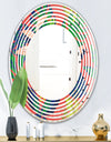Retro Tropical Leaves I - Modern Round or Oval Wall Mirror - Wave