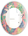 Retro Tropical Leaves I - Modern Round or Oval Wall Mirror - Wave