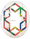 Retro Tropical Leaves I - Modern Round or Oval Wall Mirror - Hexagon Star