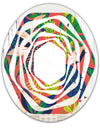 Retro Tropical Leaves I - Modern Round or Oval Wall Mirror - Whirl