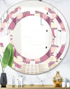 Retro Purple Pink Desing - Modern Round or Oval Wall Mirror - Space