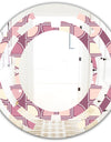 Retro Purple Pink Desing - Modern Round or Oval Wall Mirror - Space