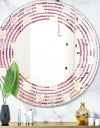 Retro Purple Pink Desing - Modern Round or Oval Wall Mirror - Wave