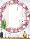 Retro Purple Pink Desing - Modern Round or Oval Wall Mirror - Triple C