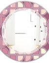 Retro Purple Pink Desing - Modern Round or Oval Wall Mirror - Triple C