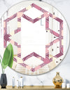 Retro Purple Pink Desing - Modern Round or Oval Wall Mirror - Hexagon Star
