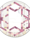 Retro Purple Pink Desing - Modern Round or Oval Wall Mirror - Hexagon Star