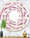 Retro Purple Pink Desing - Modern Round or Oval Wall Mirror - Whirl