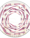 Retro Purple Pink Desing - Modern Round or Oval Wall Mirror - Whirl
