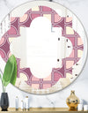 Retro Purple Pink Desing - Modern Round or Oval Wall Mirror - Quatrefoil