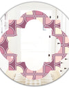 Retro Purple Pink Desing - Modern Round or Oval Wall Mirror - Quatrefoil