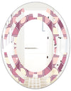 Retro Purple Pink Desing - Modern Round or Oval Wall Mirror - Space