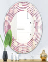 Retro Purple Pink Desing - Modern Round or Oval Wall Mirror - Wave