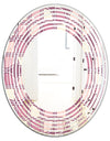 Retro Purple Pink Desing - Modern Round or Oval Wall Mirror - Wave