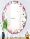 Retro Purple Pink Desing - Modern Round or Oval Wall Mirror - Triple C