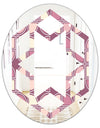 Retro Purple Pink Desing - Modern Round or Oval Wall Mirror - Hexagon Star