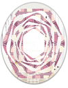 Retro Purple Pink Desing - Modern Round or Oval Wall Mirror - Whirl