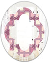 Retro Purple Pink Desing - Modern Round or Oval Wall Mirror - Quatrefoil