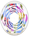 Retro Tulips in Purple - Cottage Round or Oval Wall Mirror - Whirl