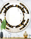 Golden Leopard Fur - Modern Round or Oval Wall Mirror - Space