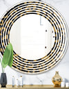 Golden Leopard Fur - Modern Round or Oval Wall Mirror - Wave