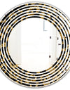 Golden Leopard Fur - Modern Round or Oval Wall Mirror - Wave