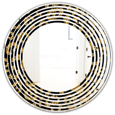 Golden Leopard Fur - Modern Round or Oval Wall Mirror - Wave
