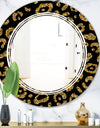 Golden Leopard Fur - Modern Round or Oval Wall Mirror - Triple C