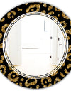 Golden Leopard Fur - Modern Round or Oval Wall Mirror - Triple C
