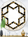 Golden Leopard Fur - Modern Round or Oval Wall Mirror - Hexagon Star