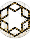 Golden Leopard Fur - Modern Round or Oval Wall Mirror - Hexagon Star