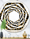 Golden Leopard Fur - Modern Round or Oval Wall Mirror - Whirl