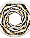 Golden Leopard Fur - Modern Round or Oval Wall Mirror - Whirl