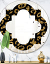 Golden Leopard Fur - Modern Round or Oval Wall Mirror - Quatrefoil
