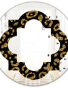 Golden Leopard Fur - Modern Round or Oval Wall Mirror - Quatrefoil