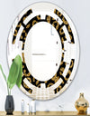 Golden Leopard Fur - Modern Round or Oval Wall Mirror - Space
