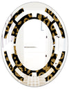 Golden Leopard Fur - Modern Round or Oval Wall Mirror - Space